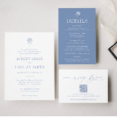 HYDRANGEA Blue Minimalist Einladungsbanderole