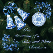 Blauer weißer Schneemann Polyester Weihnachtsbaumdecke
