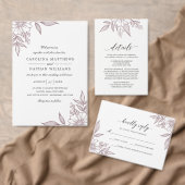 Elegante Floral Corners Wedding Mauve QR Code Einladung (Personalisiere diese Kollektion eines unabhängigen Creators.)