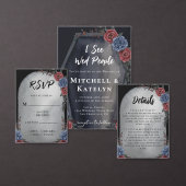 Headstone Floral Gothic Wedding RSVP Karte (Personalisiere diese Kollektion eines unabhängigen Creators.)