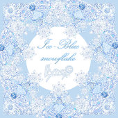 Eisblauer Schneeflocken Polyester Weihnachtsbaumdecke
