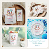 Ice Cream “Six Seven” 7th Birthday Party for Kids Pappteller