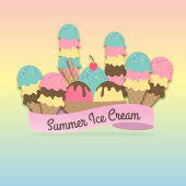 Runder Aufkleber aus geschliffenem Eiscreme