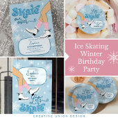 Ice Skaten Birthday Invite Winter Skate Party Einladung