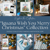 Iguana wünscht Ihnen ein frohes Weihnachtsfest Ornament Aus Metall