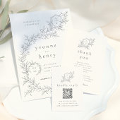 Illustrierte Botanische Hochzeit mit Black & Cream