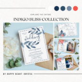 Indigo Bliss Branches Stems Wedding Dankeskarte