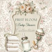 First Bloom Baby Shower Classic Round Sticker