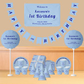 Minimalist Light Blue Kids Birthday Party Hats Partyhütchen