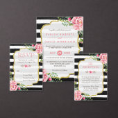 Beautiful floral Wrap Schwarz-weiß Stripes Monogra Gepäckanhänger (Personalisiere diese Kollektion eines unabhängigen Creators.)