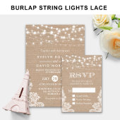 Rustikale Burlap String Lights Lace Tischnummer