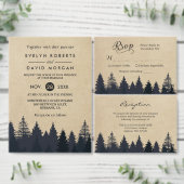 Winter Pine Trees Forest Script Kraft Vielen Dank Dankeskarte (Personalisiere diese Kollektion eines unabhängigen Creators.)