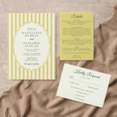Citrus Yellow Green Elegant Modern Stripe Wedding Einladung (Personalisiere diese Kollektion eines unabhängigen Creators.)