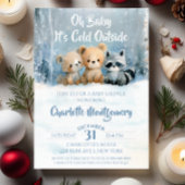 Oh Baby its cold outside Blue Baby Shower Einladung