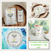 It’s Game Time Tennis 1st Birthday – Fun Kids  Pappteller