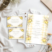 Italienische Zitronen-Gingham-Baby-Party Serviette