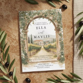 Italian Vineyard Wedding  Menükarte