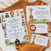 Wild eins auf dem Weg Niedliche Baby-Animals Baby- Banner
