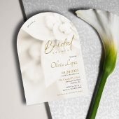 Ivory Bloom & Elegantes Gold Script Brautparty Wandteppich