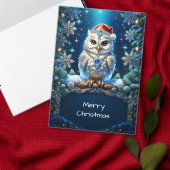 Juwelen-Eule mit Santa-Hut-Serviette Serviette (Personalisiere diese Kollektion eines unabhängigen Creators.)