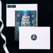 Juwelier-Eule mit Weihnachtsmannmütze Postkarte (Personalisiere diese Kollektion eines unabhängigen Creators.)