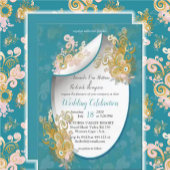 Freuen Sie sich auf Abstrakt rosa, himmelblau - ro All In One Einladung