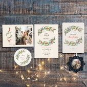 Einfache botanische Berries Weihnachtsmuster Capri Leggings