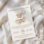 "Judo Bear Turns One" – 1st Birthday  Einladung