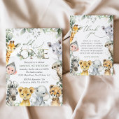 Jungle Animals, Safari, Wild One, First Birthday Schaumweinetikett