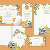 Cute Jungle Animals Child Daycare Business Mousepad