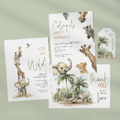 Jungle Safari Tiere am glücklichsten Geburtstag fü Geschenkanhänger