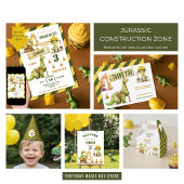 Jurassic Construction Zone Boy Birthday Party Einladung