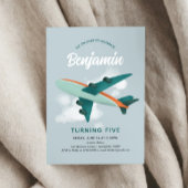 Boys Blue Blue Airplane Reise Geburtstag Willkomme Banner