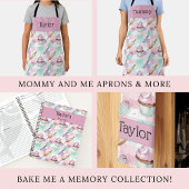 Personalized Mommy Adult Apron Pastel Cupcake Crew Schürze