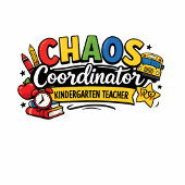 Personalized Chaos  Coordinator Teacher  Runder Aufkleber