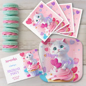 Adorable Kitten und Ballon Kleinkind glücklich Geb Banner