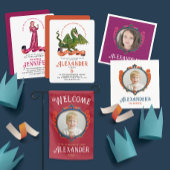 Niedlicher mittelalterlicher Orangengrüner Drache  Einladung