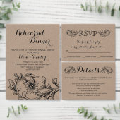 Kraft-Pappe-Initialen Hochzeit Sichern Sie das Dat Ankündigungspostkarte (Personalisiere diese Kollektion eines unabhängigen Creators.)