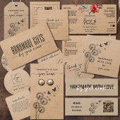 Script Floral Kraft Tropfflaschenetikett
