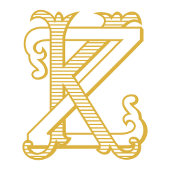 KZ oder ZK Monogram Vintage antike Mitteilungskart Mitteilungskarte