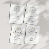 Lakeside Wedding Monogram Wappen RSVP Karte