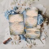 Lake Wildflower Forest Romance Wedding Save The Date