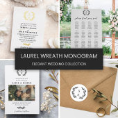 Laurel Monogram Bevorzugung von Response UAWG Onli RSVP Karte
