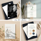 Sage & Ivory Script Wedding Save the Date Ankündigungspostkarte