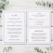 Lauren Black und White Monogram Elegant Wedding Geschenktütchen (Personalisiere diese Kollektion eines unabhängigen Creators.)