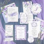 Lila, hellblaue Platzkarte Runder Pappuntersetzer