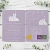 Elegant Illustration Lavender Castle Wedding Einladung (Personalisiere diese Kollektion eines unabhängigen Creators.)