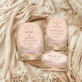 Lavender Field Countryside Wedding RSVP Karte