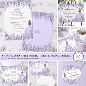Lila Lavendel Quinceanera QR-Code UAWG RSVP Karte