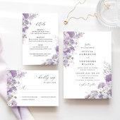 Lavender Floral Elegant Wedding Save the Dat Date